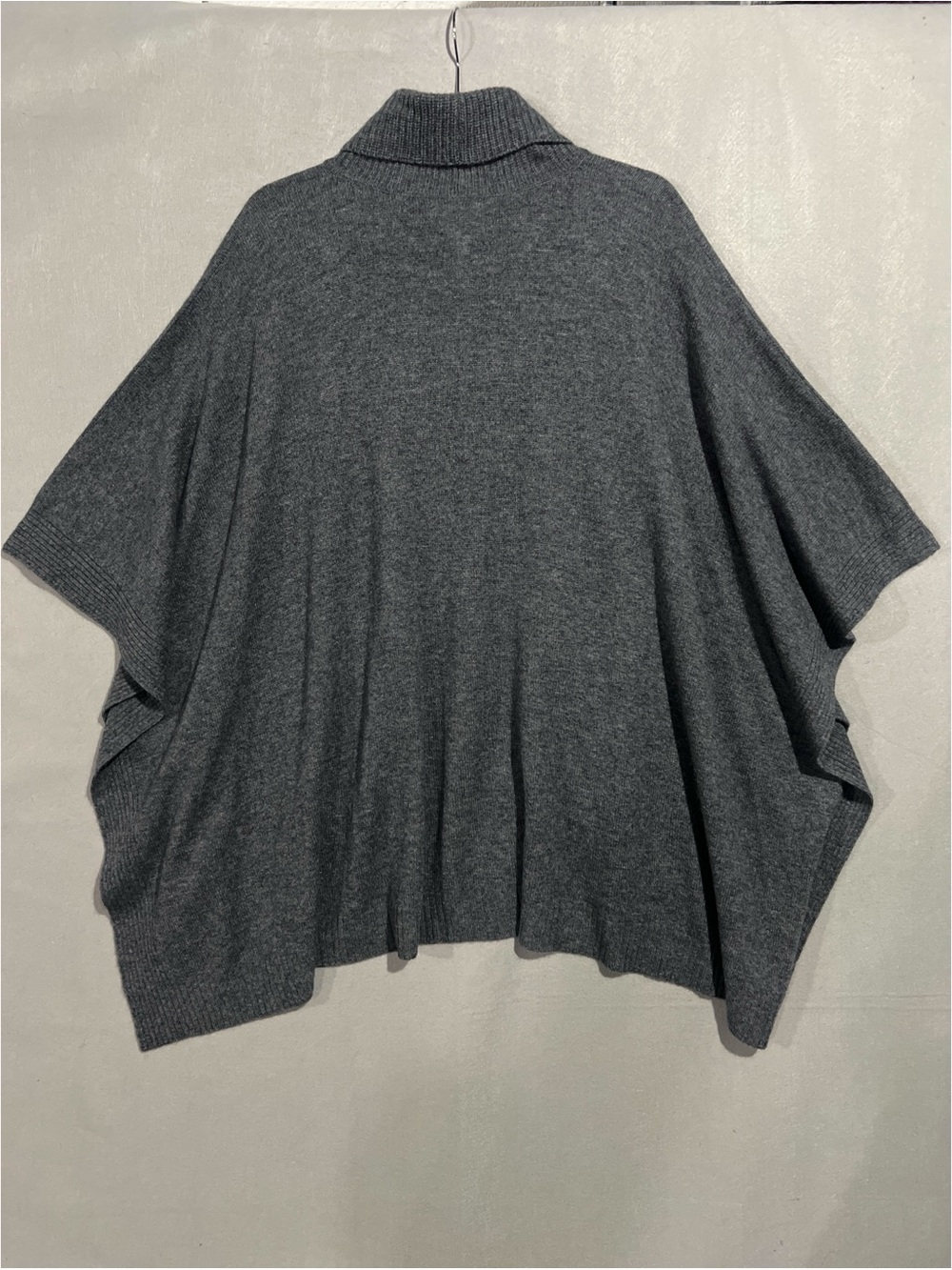 J.Crew Wool Cashmere Turtleneck Poncho Women’s One Size Gray BV431 - Picture 3 of 12